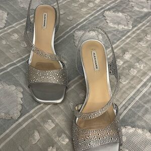 Alex Marie Silver Crystal Slingback Heels